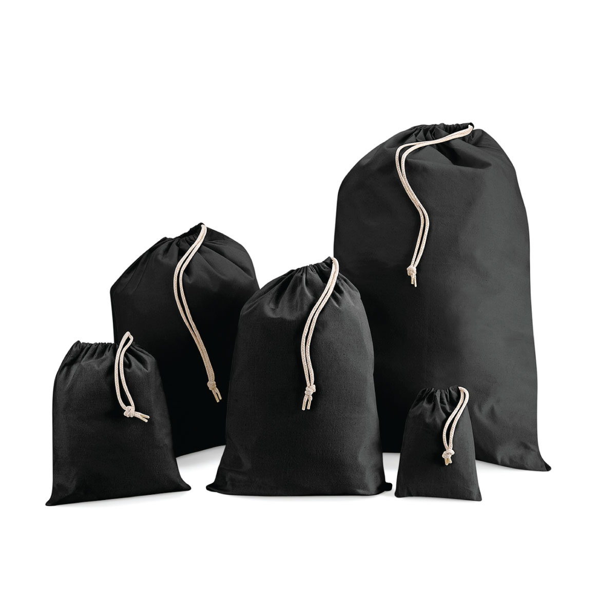 Cotton Drawstring bags Black Printing Blanks
